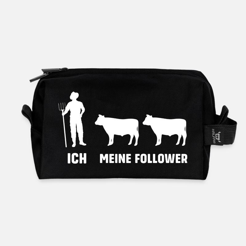 Ich Meine follower Kühe Kuh Bauernmann - Recycelte Kulturtasche - Schwarz