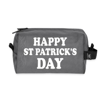 st patricks day - Recycled Toiletry Zip Bag - anthracite - Front