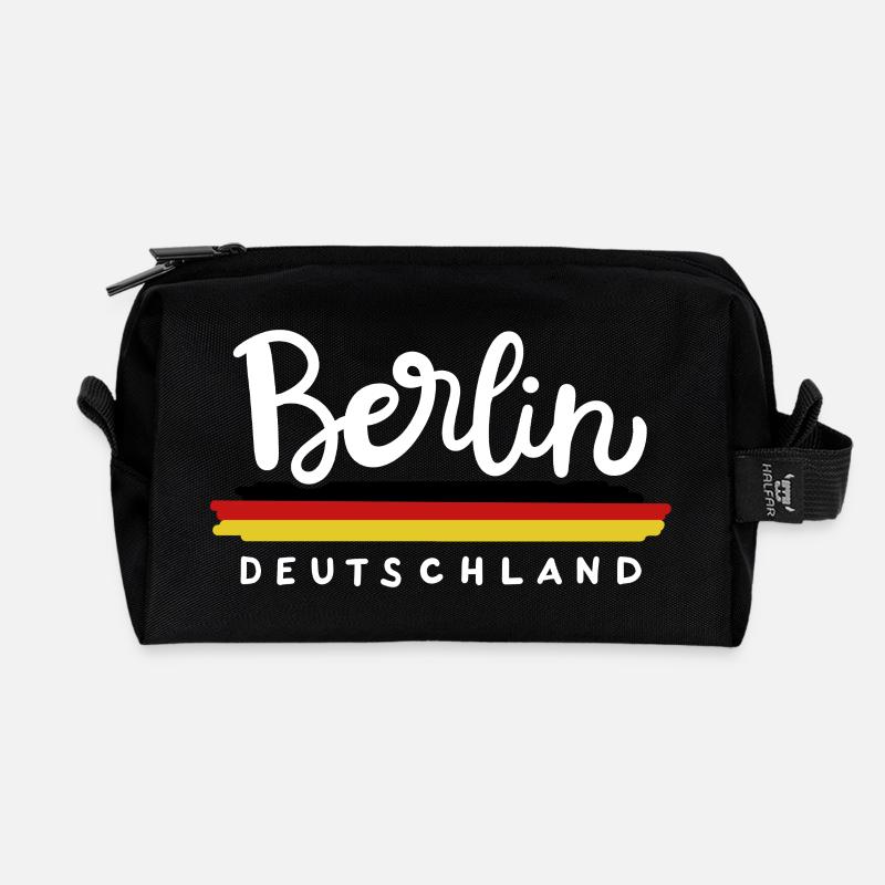 Berlin Deutschland Deutsche Flagge - Recycelte Kulturtasche - Schwarz