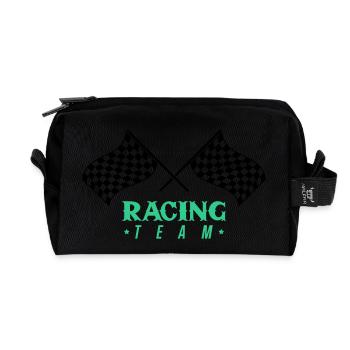 Racing Flag Team - Recycled Toiletry Zip Bag - black - Front