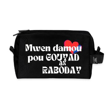 Damou pou gouyad ak rabòday transparent - Trousse de toilette en tissu recyclé - noir - Devant