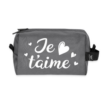 I love you - Recycled Toiletry Zip Bag - anthracite - Front