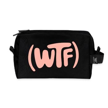Un design WTF cool avec une typographie amusante - Trousse de toilette en tissu recyclé - noir - Devant