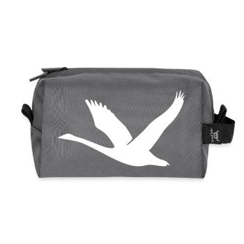 Cygne volant avec des ailes - Trousse de toilette en tissu recyclé - anthracite - Devant