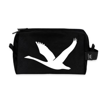 Cygne volant avec des ailes - Trousse de toilette en tissu recyclé - noir - Devant