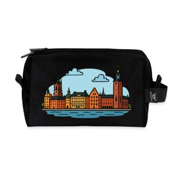 Ville de Stockholm - Trousse de toilette en tissu recyclé - noir - Devant