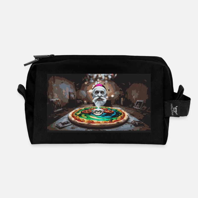 PizzaPope - Trousse de toilette en tissu recyclé - noir