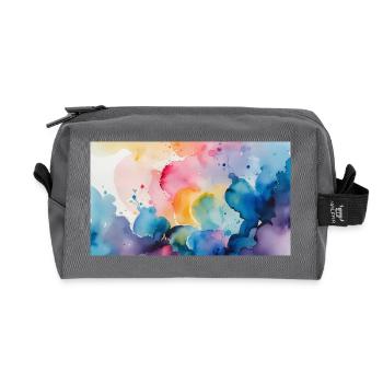 Aquarellfarben Explosion Kunst Design - Recycelte Kulturtasche - Anthrazit - Vorne