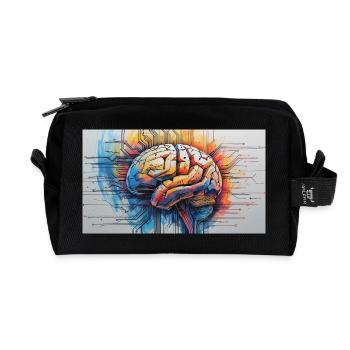 Cerveau Artificiel Circuit Coloré - Trousse de toilette en tissu recyclé - noir - Devant