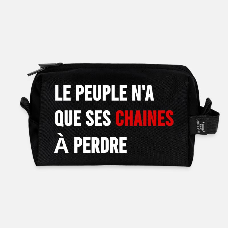 The people have only their chains to lose - Recycled Toiletry Zip Bag - black