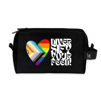 🌈♿ Diversify Your Feed–Progress Pride&Disability - Recycelte Kulturtasche - Schwarz - Vorne