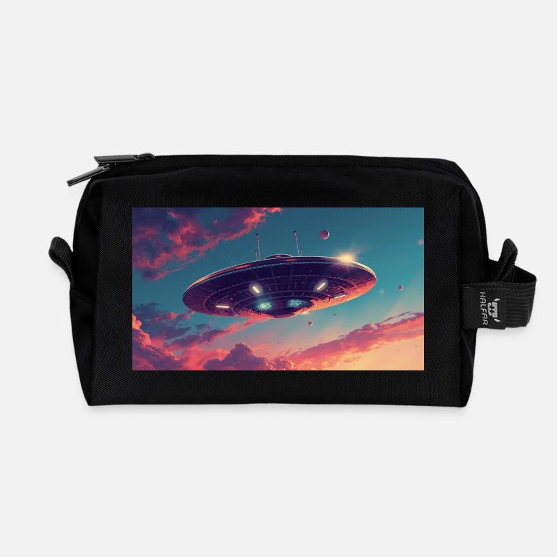 UFO-Stil - Recycelte Kulturtasche - Schwarz