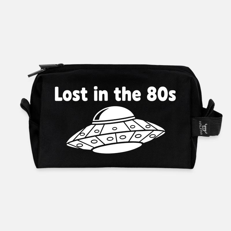 Verloren in den 80ern UFO - Recycelte Kulturtasche - Schwarz