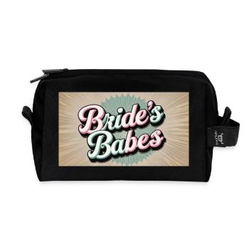 Brautjungfer Retro Schriftzug - Recycelte Kulturtasche - Schwarz - Vorne