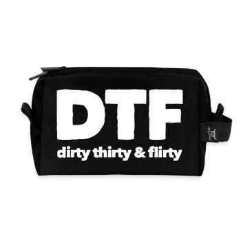 Dirty Thirty Flirty DTF 30. Geburtstag - Recycelte Kulturtasche - Schwarz - Vorne