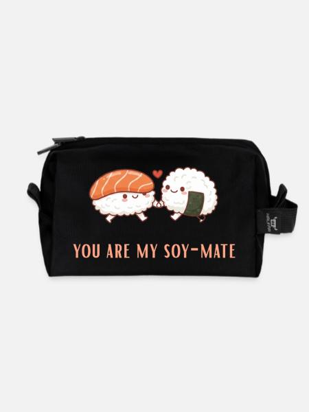 Soy-Mate Sushi Liebesduo soulmate - Recycelte Kulturtasche - Schwarz