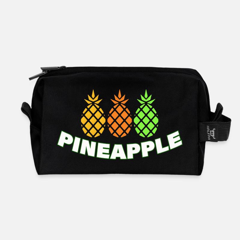 PINEAPPLE - Recycelte Kulturtasche - Schwarz