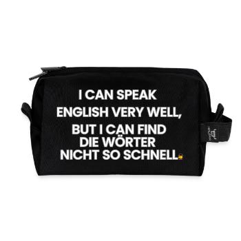 Englisch-Deutsch-Reim 1 (Ver. A) - Recycelte Kulturtasche - Schwarz - Vorne