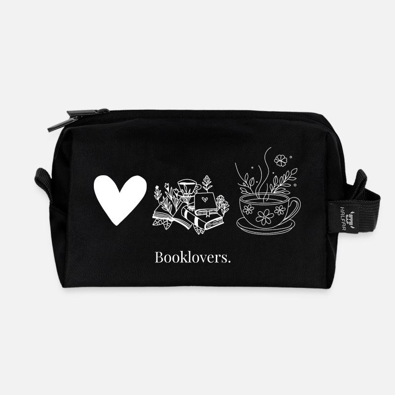 Ich liebe Bücher - Recycelte Kulturtasche - Schwarz