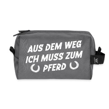 Out of the way, I have to go to the horse - Recycled Toiletry Zip Bag - anthracite - Front