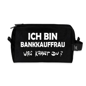 Profession: Bank clerk - Recycled Toiletry Zip Bag - black - Front