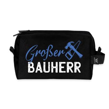 GrafBen Bauherr Bauwerk Grafik - Recycelte Kulturtasche - Schwarz - Vorne