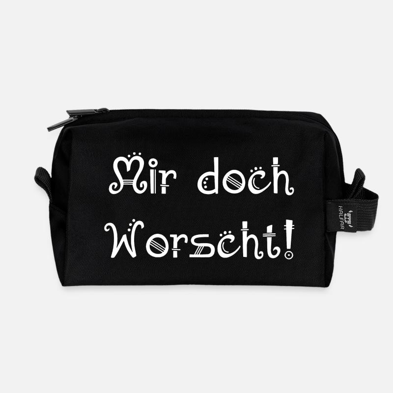 mir worscht, lustige pfälzer sprüche - Recycelte Kulturtasche - Schwarz