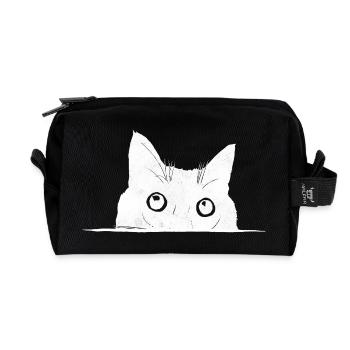 Chat Voyeur - Trousse de toilette en tissu recyclé - noir - Devant