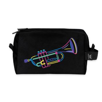 Colorful Trumpet - Recycled Toiletry Zip Bag - black - Front