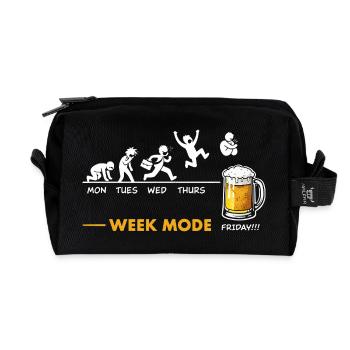 Vivement le week-end - humour biere - Trousse de toilette en tissu recyclé - noir - Devant