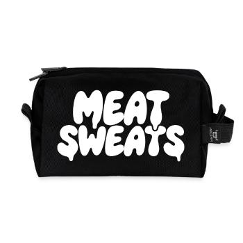 Meat Sweats BBQ Saying Meat Humor - Recycled Toiletry Zip Bag - black - Front