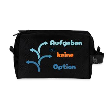LIEBEVOLL Aufgeben ist keine Option - Recycelte Kulturtasche - Schwarz - Vorne