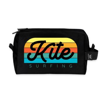 Kitesurfer Kiteboard Kitesurfing Kitesurf - Recycled Toiletry Zip Bag - black - Front