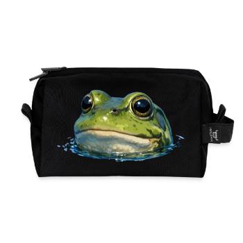 Frog Head Water Shine - Recycled Toiletry Zip Bag - black - Front