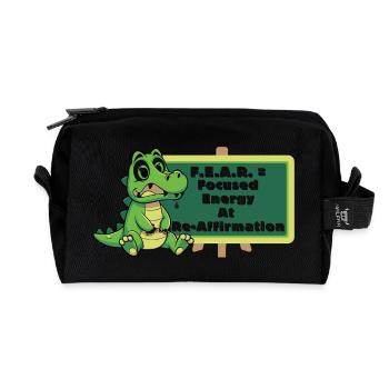 Crock: FEAR = Focused Energy At Re-Affirmation - Recycled Toiletry Zip Bag - black - Front