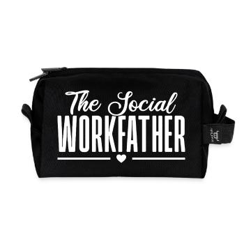 Quota de travailleurs sociaux Travail Père Travail Social - Trousse de toilette en tissu recyclé - noir - Devant