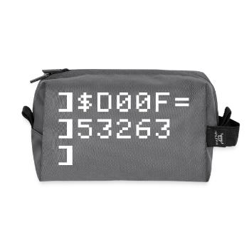 DOOF 8-Bit Code Nerd Pixel Terminal Retro - Recycelte Kulturtasche - Anthrazit - Vorne