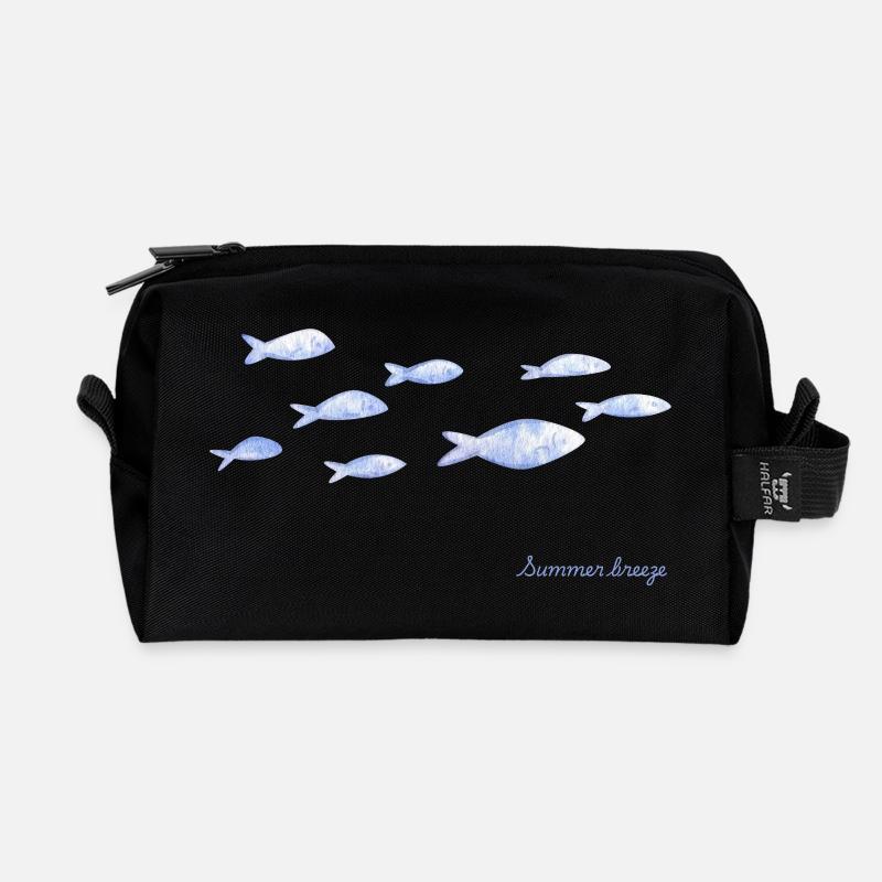 Sommerbrise Wasserfische - Recycelte Kulturtasche - Schwarz