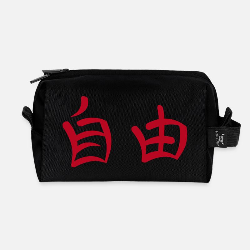 Kanji - Freedom - Recycelte Kulturtasche - Schwarz