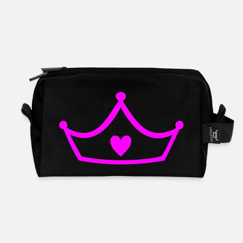 Prinzessin Krone Crown - Recycelte Kulturtasche - Schwarz