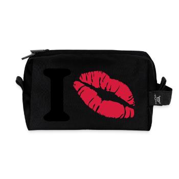 i love - Recycelte Kulturtasche - Schwarz - Vorne