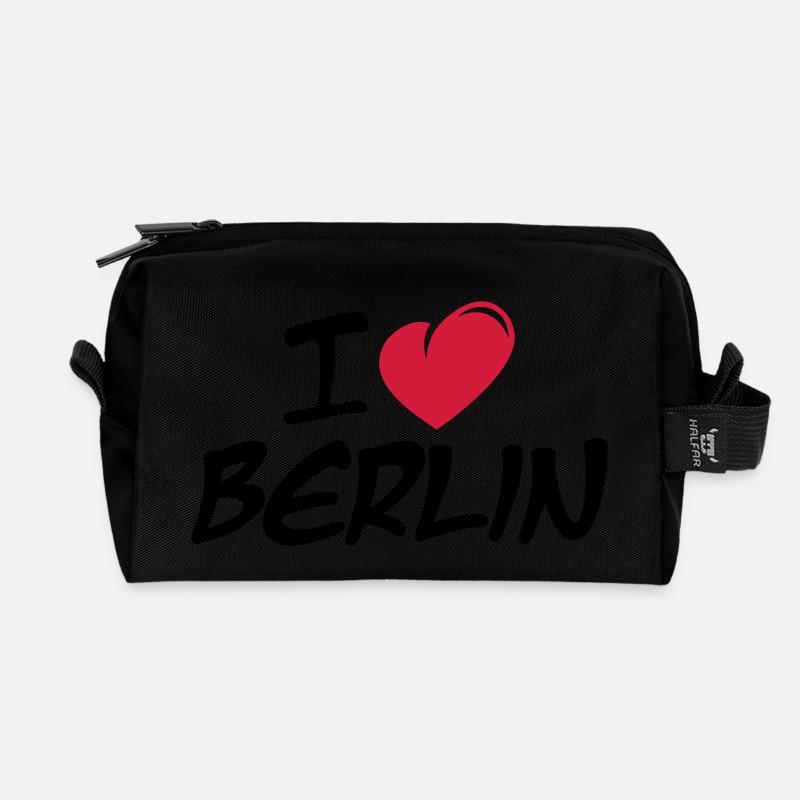 I love Berlin / Ich liebe Berlin - Recycelte Kulturtasche - Schwarz