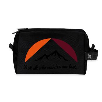 Quote holiday travel feelings love sports gift - Recycled Toiletry Zip Bag - black - Front