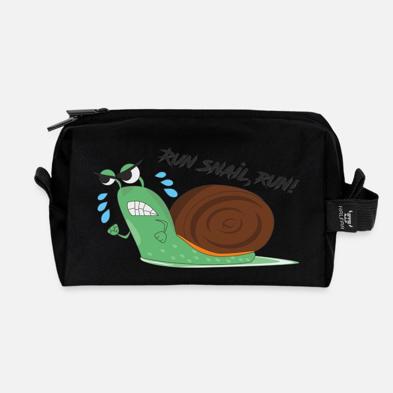Snail - Recycled Toiletry Zip Bag - black