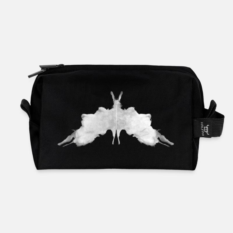 Rorschach Tafel 5/10 invertiert - Recycelte Kulturtasche - Schwarz