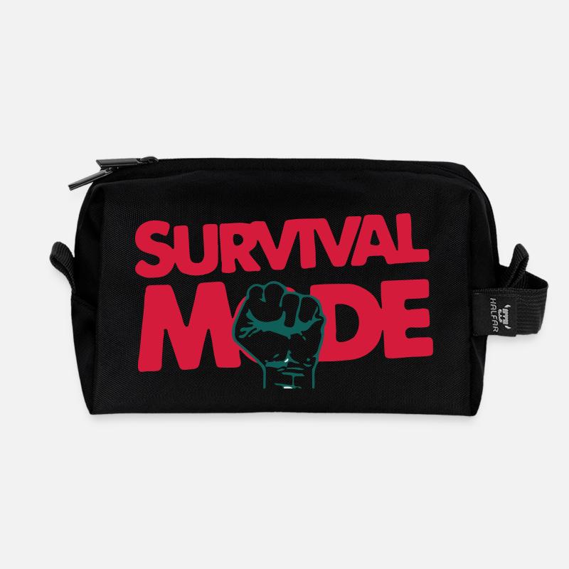 Survival Mode - Recycled Toiletry Zip Bag - black