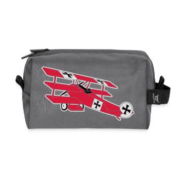 Fokker Airplane Flugzeug Roter Baron Red World War - Recycelte Kulturtasche - Anthrazit - Vorne