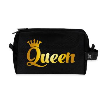 Queen - Recycled Toiletry Zip Bag - black - Front