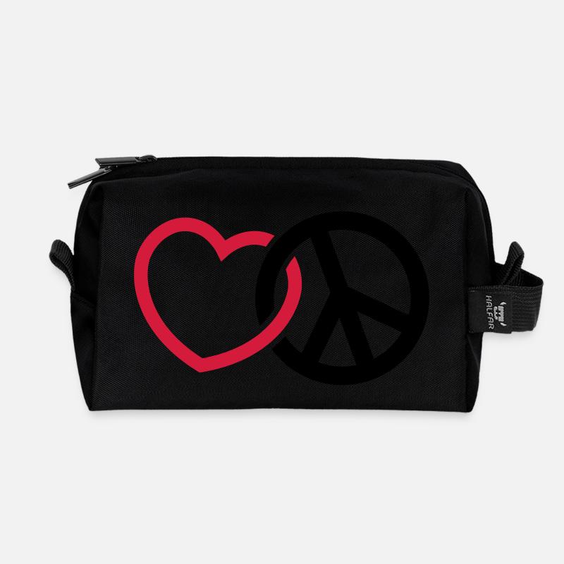 Liebe Frieden - Recycelte Kulturtasche - Schwarz