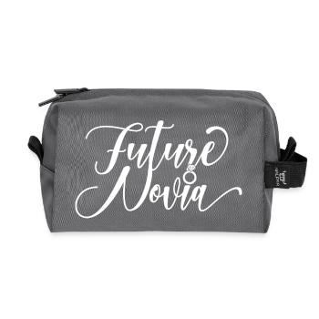 Future Novia Girlfriend Engagement Wedding Gift - Recycled Toiletry Zip Bag - anthracite - Front